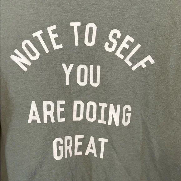 Zoe + Liv Green Crewneck Sweatshirt Note To Self You Are Doing Great Women’s M - Picture 2 of 4